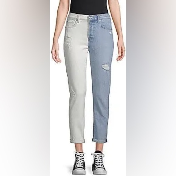 7 for all Mankind High Waist Josefina Jeans 2 Tone - Picture 1 of 4